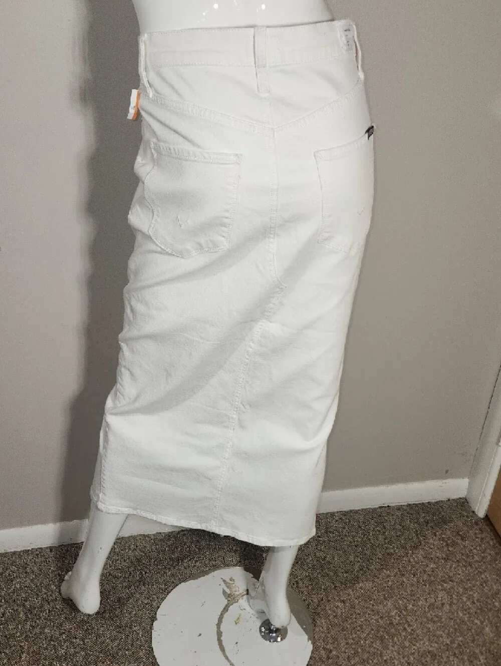 Hudson Jeans White Maxi Skirt with Front Slit